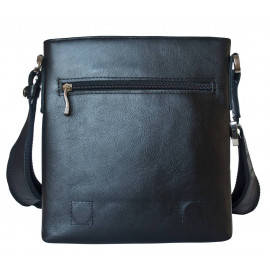Кожаная мужская сумка Vallecorsa black (арт. 5044-01)