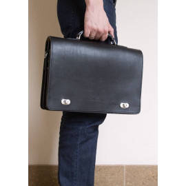 Кожаный портфель Rofelle black 