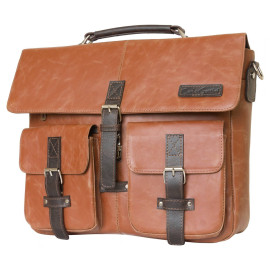 Кожаный портфель Fontevivo cognac/brown