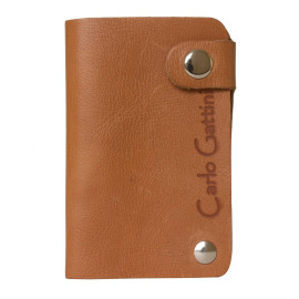 Кожаная визитница Lambro cognac