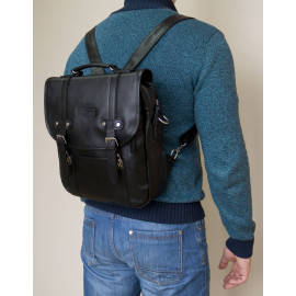 Кожаная сумка-рюкзак Tronto black 