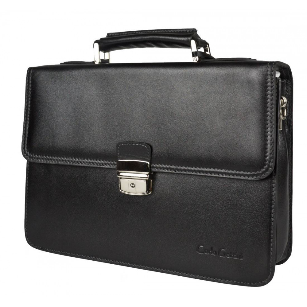 Кожаный портфель Biforco black (арт. 2027-30)