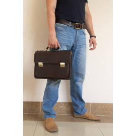 Кожаный портфель Corfino brown 
