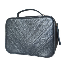 Кожаная женская сумка Prastia shiny grey