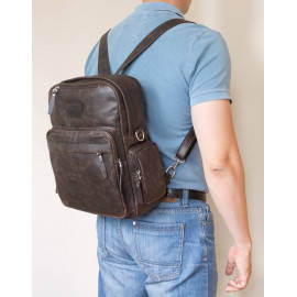 Кожаная сумка-рюкзак Reno brown 