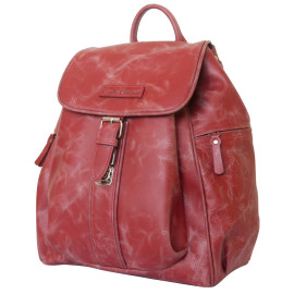 Женский кожаный рюкзак Aventino red