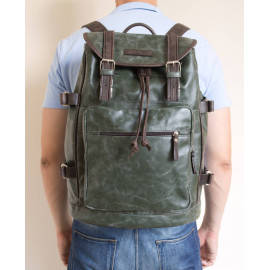 Кожаный рюкзак Volturno green/brown 